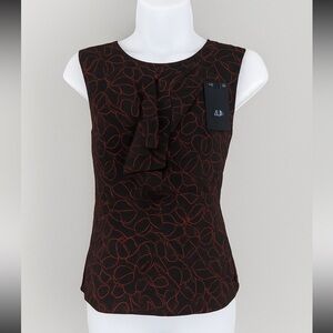 Armani Jeans Black & Red Patterned Tank Top – Size S